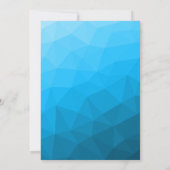 青いシアン色のグラデーションジオメトリメッシュ三角形パーティー 招待状 (裏面)