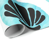 青いシェルパターン ラッピングペーパー (ロールコーナー)