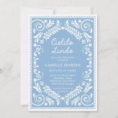 青いシエリト リンド ボーイ ベイビー シャワーの招待状 招待状 (正面)