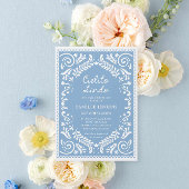 青いシエリト リンド ボーイ ベイビー シャワーの招待状 招待状