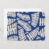 青いシダ離れの幾何抽象芸術パターン ポストカード (正面/裏面)