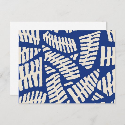 青いシダ離れの幾何抽象芸術パターン ポストカード (正面/裏面)