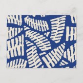 青いシダ離れの幾何抽象芸術パターン ポストカード (正面)