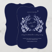 青いシノワズリの結婚式招待状 招待状 (正面/裏面)