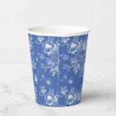 青いシノワズリーのブルー ブライダルシャワーパーティー 紙コップ (右)