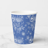 青いシノワズリーのブルー ブライダルシャワーパーティー 紙コップ (正面)