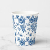 青いシノワズリーのブルー ブライダルシャワーパーティー 紙コップ (右)