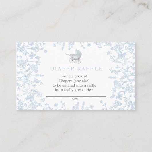 青いシノワズリーフラワーディアパーくじカードゲーム 名刺 (正面)