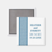 青いシボ縁どロン日付磁石の保存 マグネット (正面/裏面)