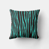 青いシマウマのストライブ柄の装飾用クッション クッション (裏面)