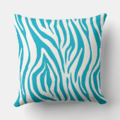 青いシマウマのプリントパターン クッション (裏面)