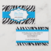 青いシマウマのリボンの名刺 名刺 (正面/裏面)