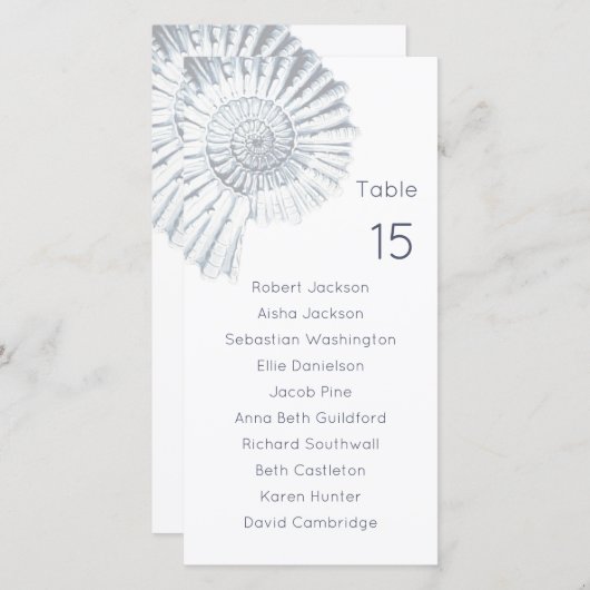 青いシモダンェルビーチ結婚式の座席表 (正面/裏面)