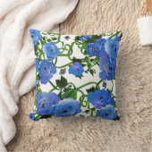 青いシャクヤクの枕 クッション (ブランケット)