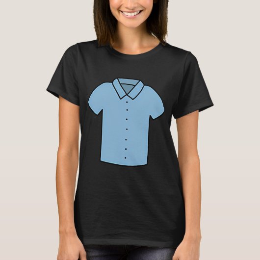 青いシャツの男のタトゥーベクター Tシャツ (正面)