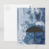 青いシャワーの傘 ポストカード (正面/裏面)