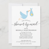 青いシャワーを郵送で 長距離のスパークル 招待状 (正面)