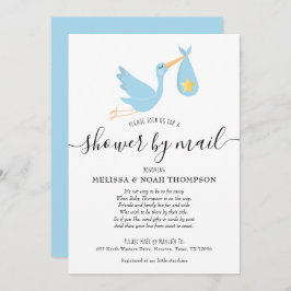 青いシャワーを郵送で 長距離のスパークル 招待状
