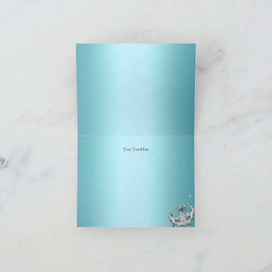 青いシャンデリアの仮面舞踏会のサンキューカード サンキューカード (内部)