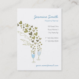 青いシャンパンのお祝い ハート テンプレート プロファイル カード