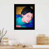 青いショール ポスター (キッチン)