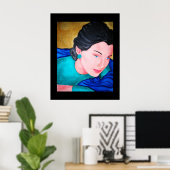 青いショール ポスター (ホームオフィス)