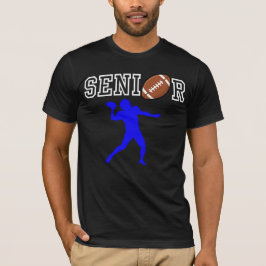 青いシルエットのシニア・アメリカンフットボールQB Tシャツ