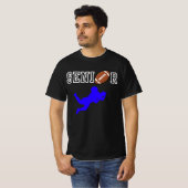 青いシルエットのシニア・フットボール選手 Tシャツ (正面フル)