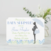 青いシルエットのベビーは振りかけます 招待状 (スタンド正面)