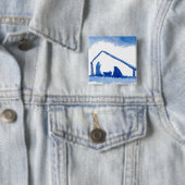 青いシルエットの出生場面 缶バッジ (インサイチュ)