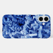 青いシワシワのシュレッダー紙の写真 Case-Mate iPhoneケース (裏面 (横))
