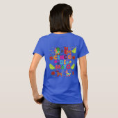 青いシンコ・デ・マヨのキャンバス Tシャツ (裏面フル)