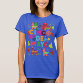 青いシンコ・デ・マヨのキャンバス Tシャツ (正面)