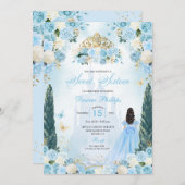 青いシンデレラのお姫様 スウィート16 招待状 (正面/裏面)