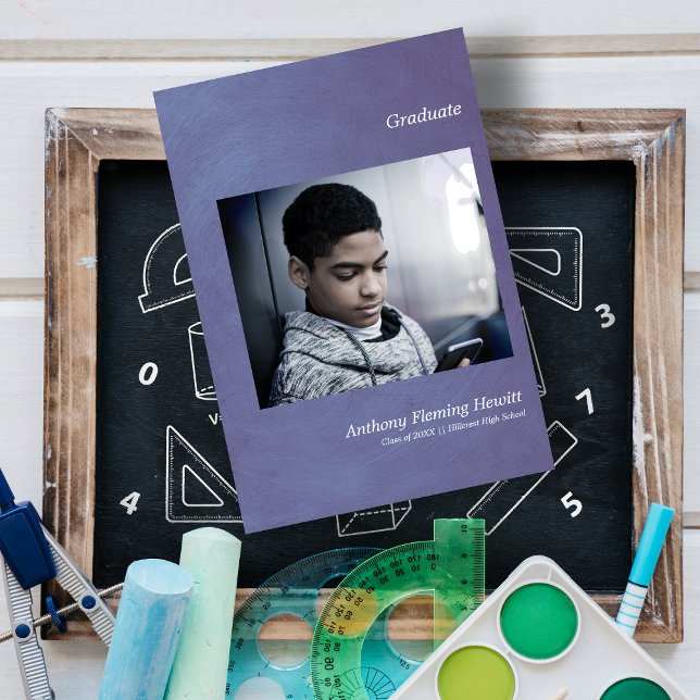 青いシンプルな卒業発表写真 (クリエイターアップロード済み)