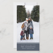 青いシンプルモダン写真 シーズンカード (正面)