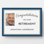 青いシンプル退職パーティーフォトバナー フォトプラーク (正面)