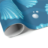 青いシーシェルと海真珠 ラッピングペーパー (ロールコーナー)