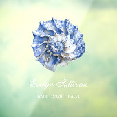 青いシーシェルのロゴのウィンドウが貼り付く ウィンドウサイン (シート3)