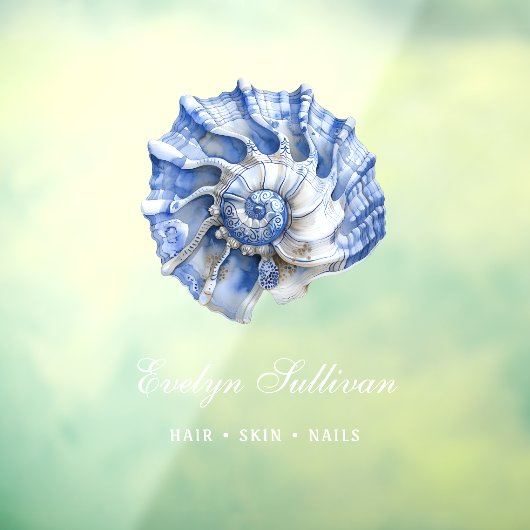 青いシーシェルのロゴのウィンドウが貼り付く ウィンドウサイン (シート3)