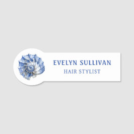 青いシーシェルのロゴ名タグ 名札