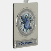 青いシーシェルジュエル シルバープレートバナーオーナメント (右)