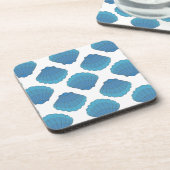 青いシーシェルモザイクパターン コースター (左側)