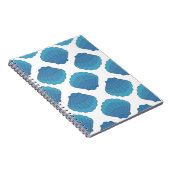 青いシーシェルモザイクパターン ノートブック (右側)