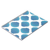 青いシーシェルモザイクパターン ノートブック (左側)