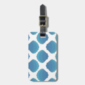青いシーシェルモザイクパターン ラゲッジタグ (正面縦)