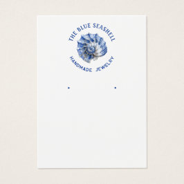 青いシーシェルロゴのイヤリングディスプレイカード
