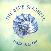 青いシーシェルロゴのビジネスウィンドウの貼り付け ウィンドウサイン (シート3)