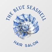 青いシーシェルロゴのビジネスウィンドウの貼り付け ウィンドウサイン (シート)