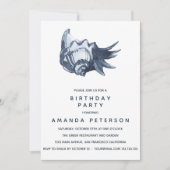 青いシーシェル航海の誕生日 招待状 (正面)